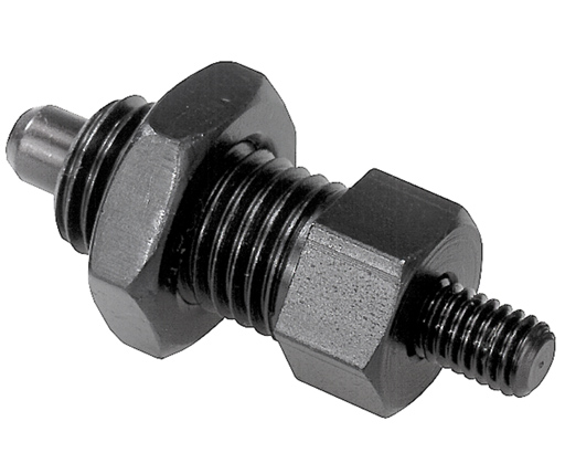 Indexing Plungers - Steel Hand Retractable Plunger - Threaded End - Hardened Pin - Jam Nut - Metric (03092)