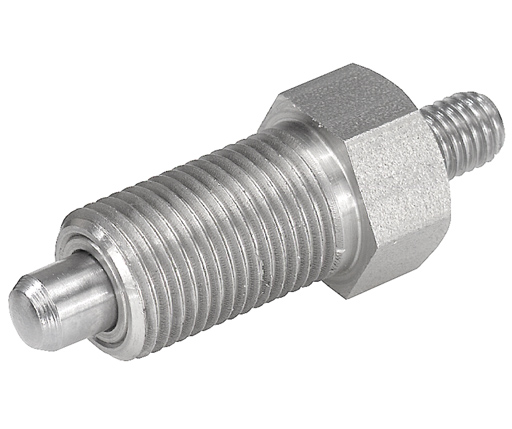 Indexing Plungers - Stainless Steel Hand Retractable Plunger - Threaded End - Hardened Pin - Inch (03092)