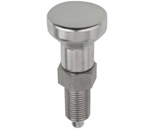 Indexing Plungers - Stainless Steel Hand Retractable Plunger w/ Collar - Stainless Handle - Hardened Pin - Metric (03089)