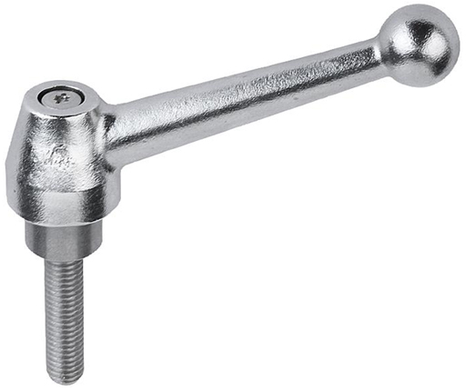 Adj Clamp Levers - Stainless Steel - Male Thread - Stainless Stud - Metric