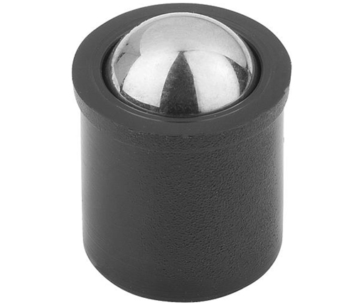 Spring Plungers - Ball Type - Non-Threaded - Plastic Body - Stainless Steel Ball - Metric