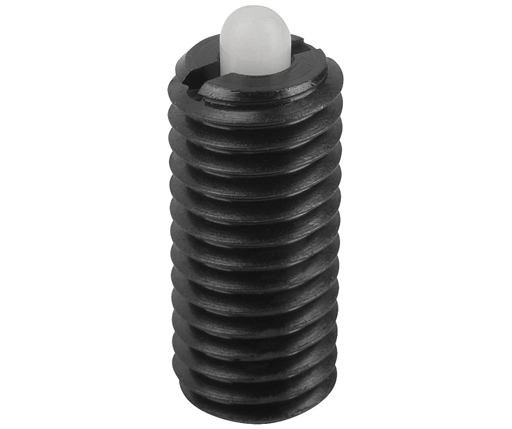 Spring Plungers - Pin Type - Steel - Hex End & Slotted End - Plastic Plunger - Light End Force - Inch